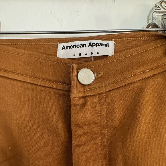 AMERICAN APPAREL HIGH WAISTED DISCO PANTS IN TAN DENIM sz SMALL - Picture 2 of 11